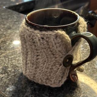 Boho Crochet Cup Cozy with Button Closure