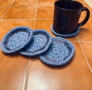 Handmade Crochet Round Coaster Set – Set of 4