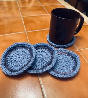 Handmade Crochet Round Coaster Set – Set of 4