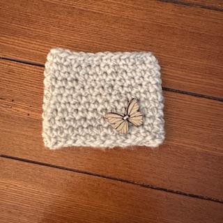 Cup Cozy w/ Button Adornment