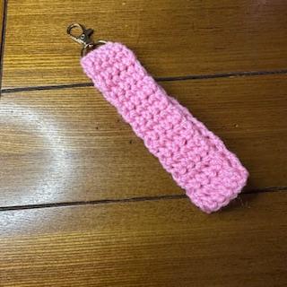 Deep Pink Handmade Crochet Wrist Keychain