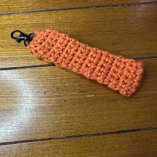 Orange Handmade Crochet Wrist Keychain
